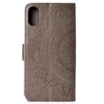 Imprinted Mandala Pattern Wallet Leather Case for iPhone XS Max 6.5 inch