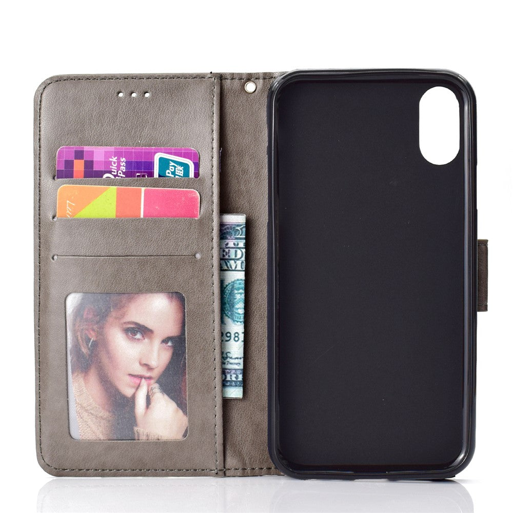 Imprinted Mandala Pattern Wallet Leather Case for iPhone XS Max 6.5 inch
