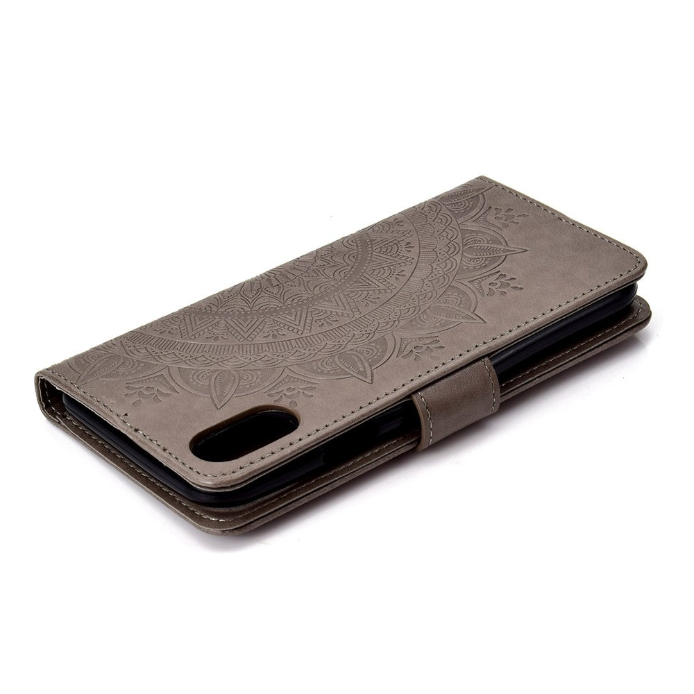 Imprinted Mandala Pattern Wallet Leather Case for iPhone XS Max 6.5 inch