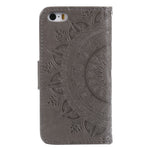 Imprinted Mandala Pattern PU Leather Protection Mobile Phone Case for iPhone SE/5s/5