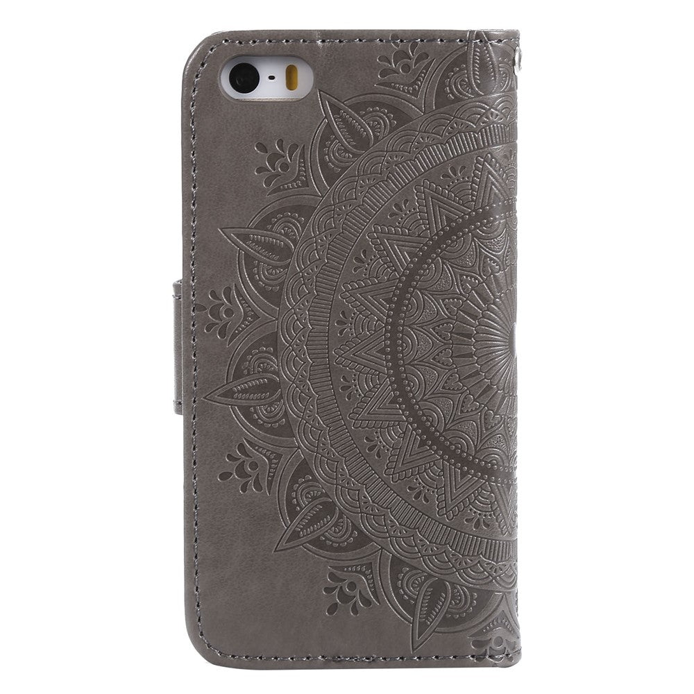 Imprinted Mandala Pattern PU Leather Protection Mobile Phone Case for iPhone SE/5s/5