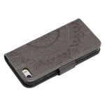 Imprinted Mandala Pattern PU Leather Protection Mobile Phone Case for iPhone SE/5s/5