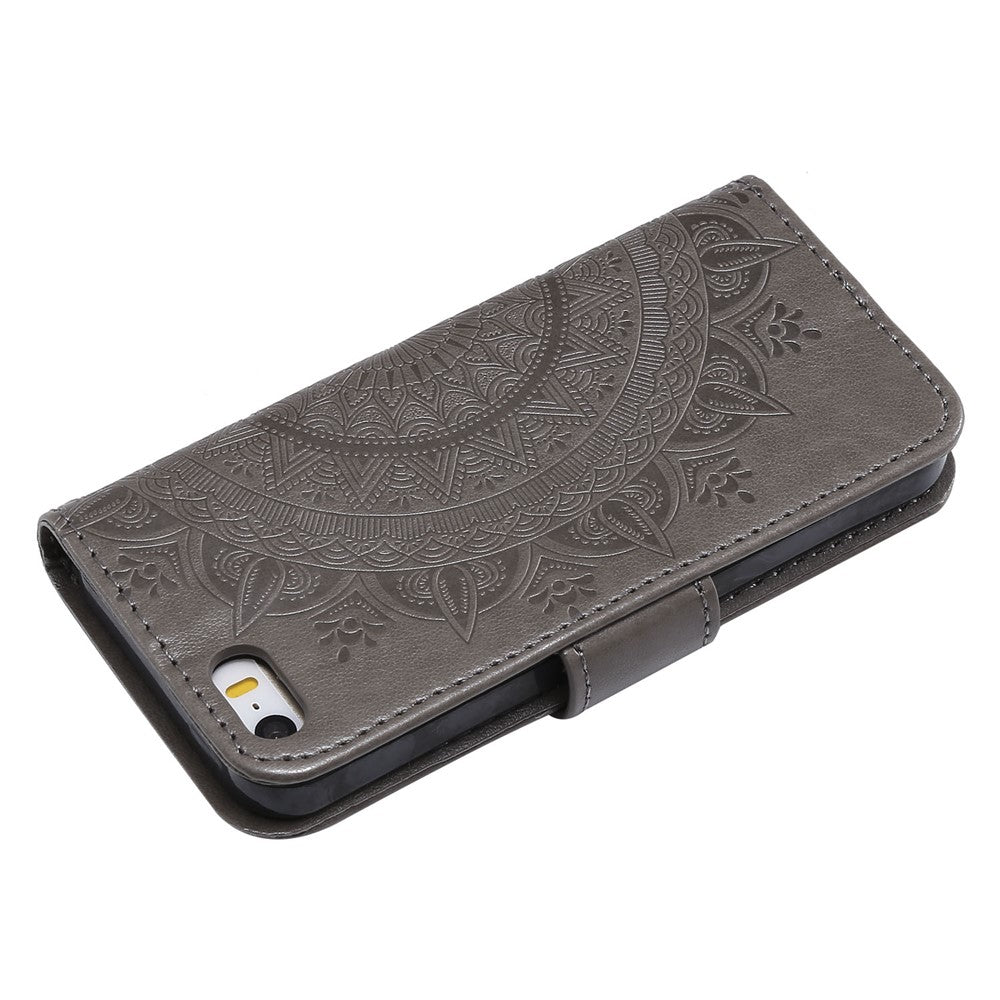 Imprinted Mandala Pattern PU Leather Protection Mobile Phone Case for iPhone SE/5s/5