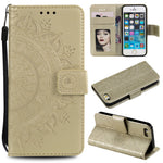 Imprinted Mandala Pattern PU Leather Protection Mobile Phone Case for iPhone SE/5s/5