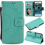 Imprinted Mandala Pattern PU Leather Protection Mobile Phone Case for iPhone SE/5s/5