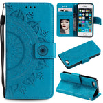 Imprinted Mandala Pattern PU Leather Protection Mobile Phone Case for iPhone SE/5s/5