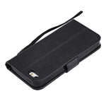 For iPhone SE / 5s / 5 Case Solid Color Leather Mobile Cover Wallet Stand with Strap