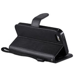 For iPhone SE / 5s / 5 Case Solid Color Leather Mobile Cover Wallet Stand with Strap