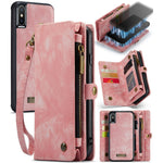 CASEME Vintage PU læder aftagelig 2-i-1 multi-slot pung etui til iPhone Xs Max 6,5-inch