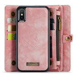 CASEME Vintage PU læder aftagelig 2-i-1 multi-slot pung etui til iPhone Xs Max 6,5-inch