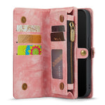CASEME Vintage PU læder aftagelig 2-i-1 multi-slot pung etui til iPhone Xs Max 6,5-inch