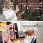 CASEME Vintage PU læder aftagelig 2-i-1 multi-slot pung etui til iPhone Xs Max 6,5-inch