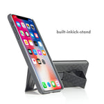 For iPhone XS Max 6.5 inch Woven Texture Swivel Belt Clip Holster PC + TPU Hybrid Cover
