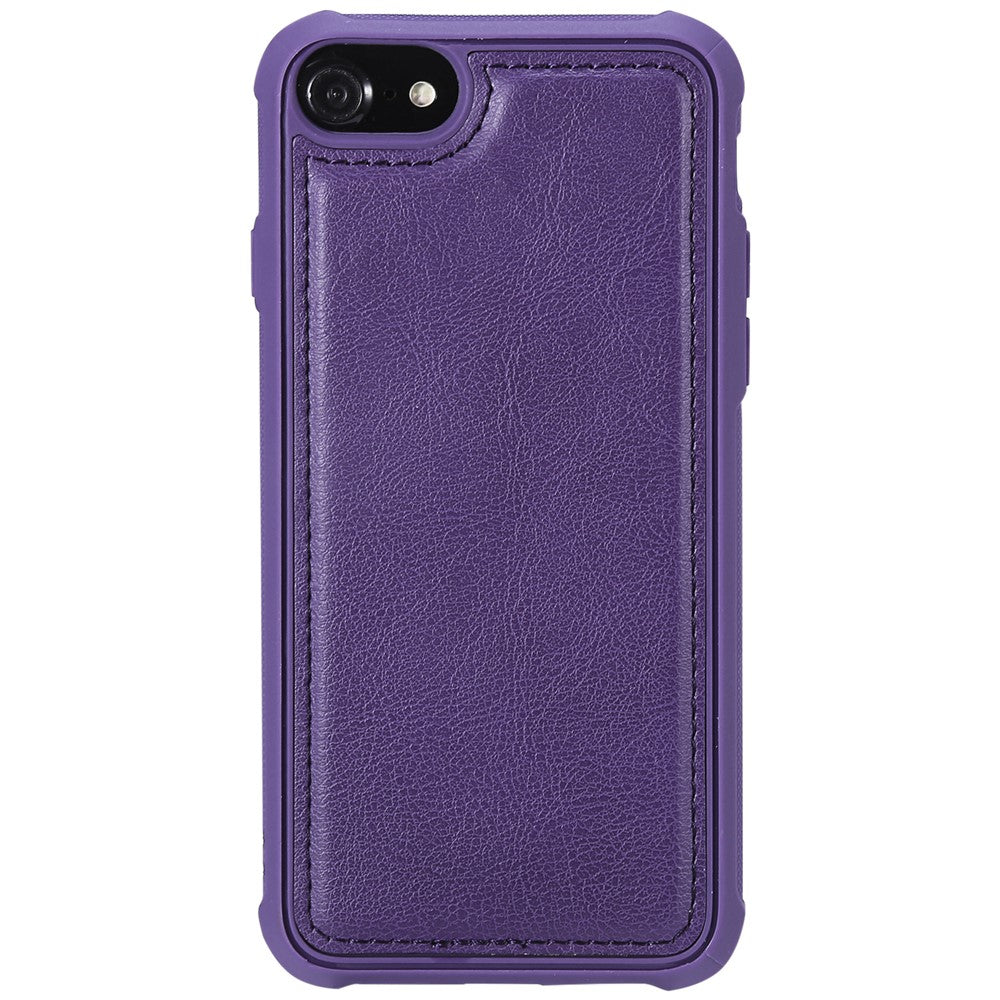 For iPhone SE (2022) / SE (2020)  / 8 / 7 / 6S / 6 Magnetic Leather Case Mobile Cover with Detachable Zipper Wallet Strap