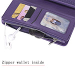 For iPhone SE (2022) / SE (2020)  / 8 / 7 / 6S / 6 Magnetic Leather Case Mobile Cover with Detachable Zipper Wallet Strap