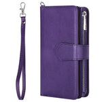 For iPhone SE (2022) / SE (2020)  / 8 / 7 / 6S / 6 Magnetic Leather Case Mobile Cover with Detachable Zipper Wallet Strap