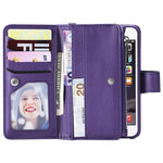 For iPhone SE (2022) / SE (2020)  / 8 / 7 / 6S / 6 Magnetic Leather Case Mobile Cover with Detachable Zipper Wallet Strap