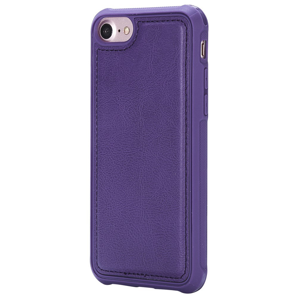 For iPhone SE (2022) / SE (2020)  / 8 / 7 / 6S / 6 Magnetic Leather Case Mobile Cover with Detachable Zipper Wallet Strap