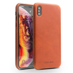 QIALINO Genuine Leather Coated PC Phone Casing for iPhone XS Max 6.5 inch