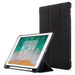 PU-læder tablet-cover til iPad 9,7" (2018) / (2017) / Air 2 / Air (2013) tredobbelt stativ beskyttelsescover indbygget penholder