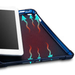 PU-læder tablet-cover til iPad 9,7" (2018) / (2017) / Air 2 / Air (2013) tredobbelt stativ beskyttelsescover indbygget penholder