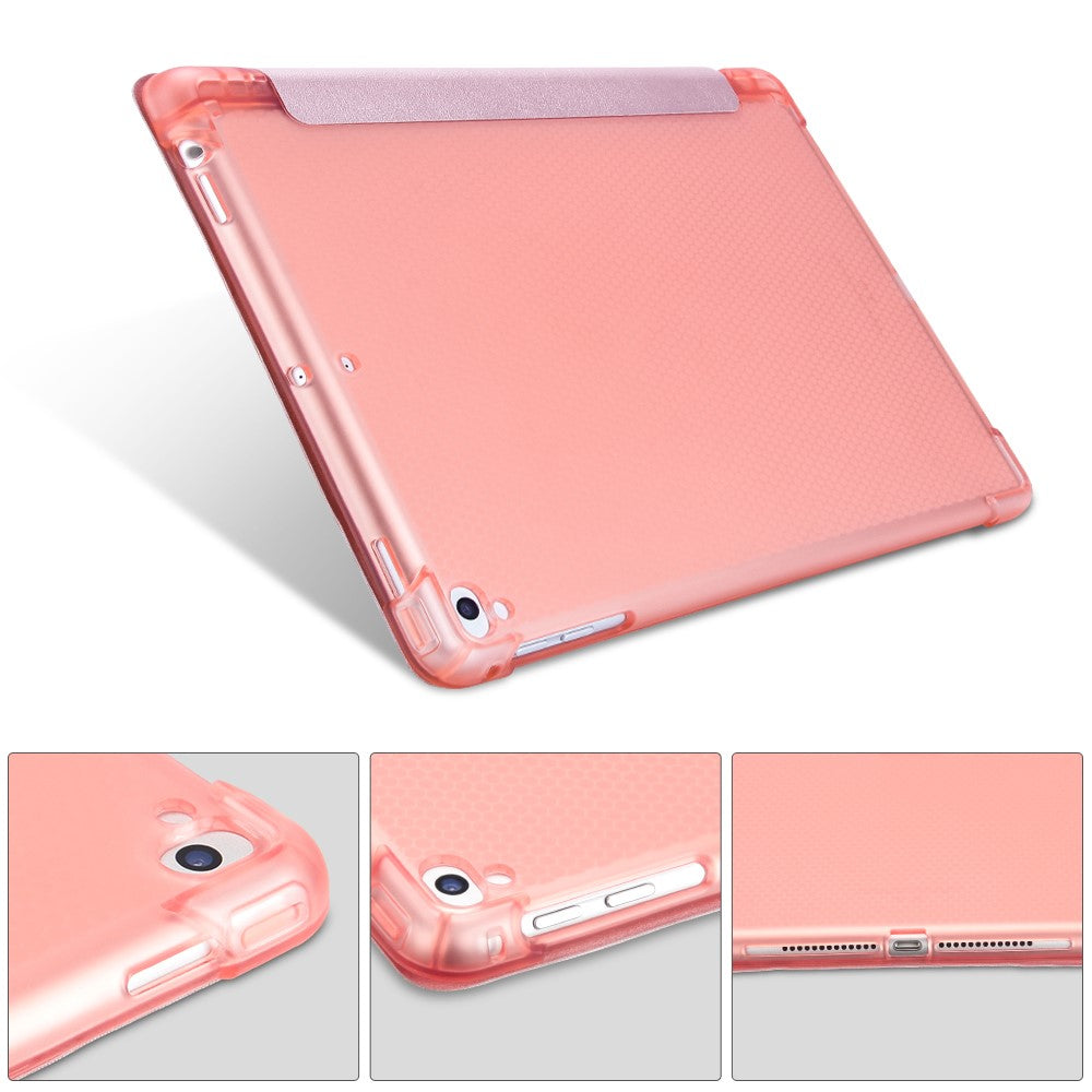 PU-læder tablet-cover til iPad 9,7" (2018) / (2017) / Air 2 / Air (2013) tredobbelt stativ beskyttelsescover indbygget penholder