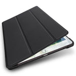PU-læder tablet-cover til iPad 9,7" (2018) / (2017) / Air 2 / Air (2013) tredobbelt stativ beskyttelsescover indbygget penholder