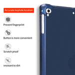PU-læder tablet-cover til iPad 9,7" (2018) / (2017) / Air 2 / Air (2013) tredobbelt stativ beskyttelsescover indbygget penholder