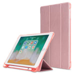 PU-læder tablet-cover til iPad 9,7" (2018) / (2017) / Air 2 / Air (2013) tredobbelt stativ beskyttelsescover indbygget penholder