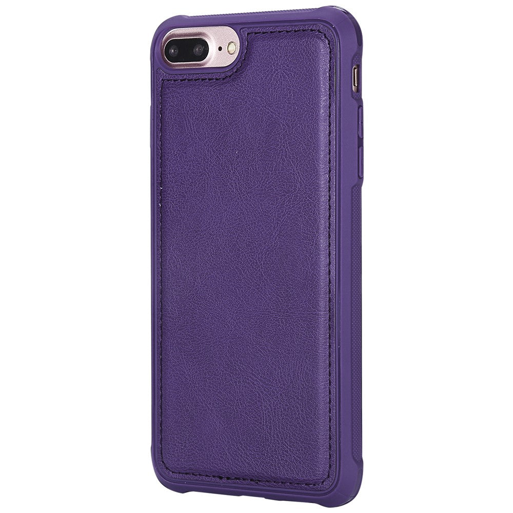 Til iPhone 8 Plus / 7 Plus / 6s Plus / 6 Plus KT Multifunktionel Serie-4 Aftagelig 2-i-1 TPU + Lynlås Pung Stativ Læder Bærbar Etui