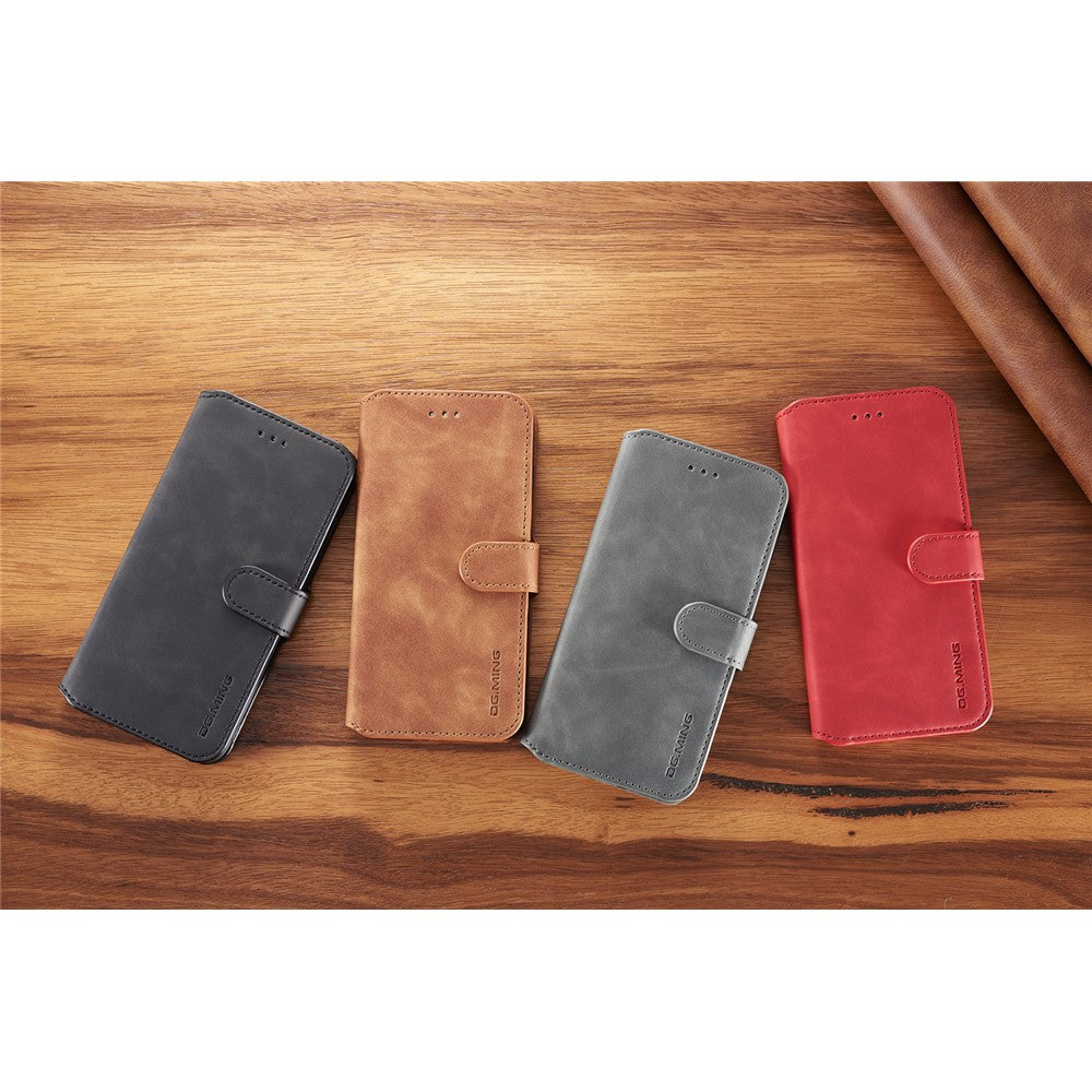 DG.MING Retro Style Wallet Cell Phone Cover for iPhone 7/8/SE (2022)/SE (2020) Leather Stand Case