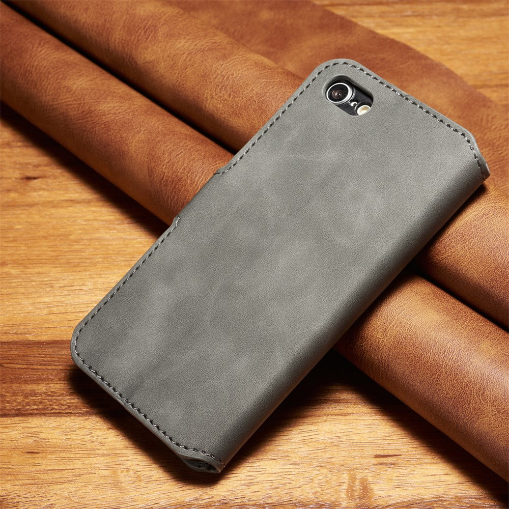 DG.MING Retro Style Wallet Cell Phone Cover for iPhone 7/8/SE (2022)/SE (2020) Leather Stand Case