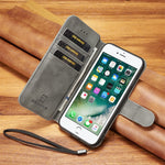 DG.MING Retro Style Wallet Cell Phone Cover for iPhone 7/8/SE (2022)/SE (2020) Leather Stand Case