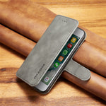 DG.MING Retro Style Wallet Cell Phone Cover for iPhone 7/8/SE (2022)/SE (2020) Leather Stand Case