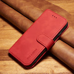 DG.MING Retro Style Wallet Cell Phone Cover for iPhone 7/8/SE (2022)/SE (2020) Leather Stand Case