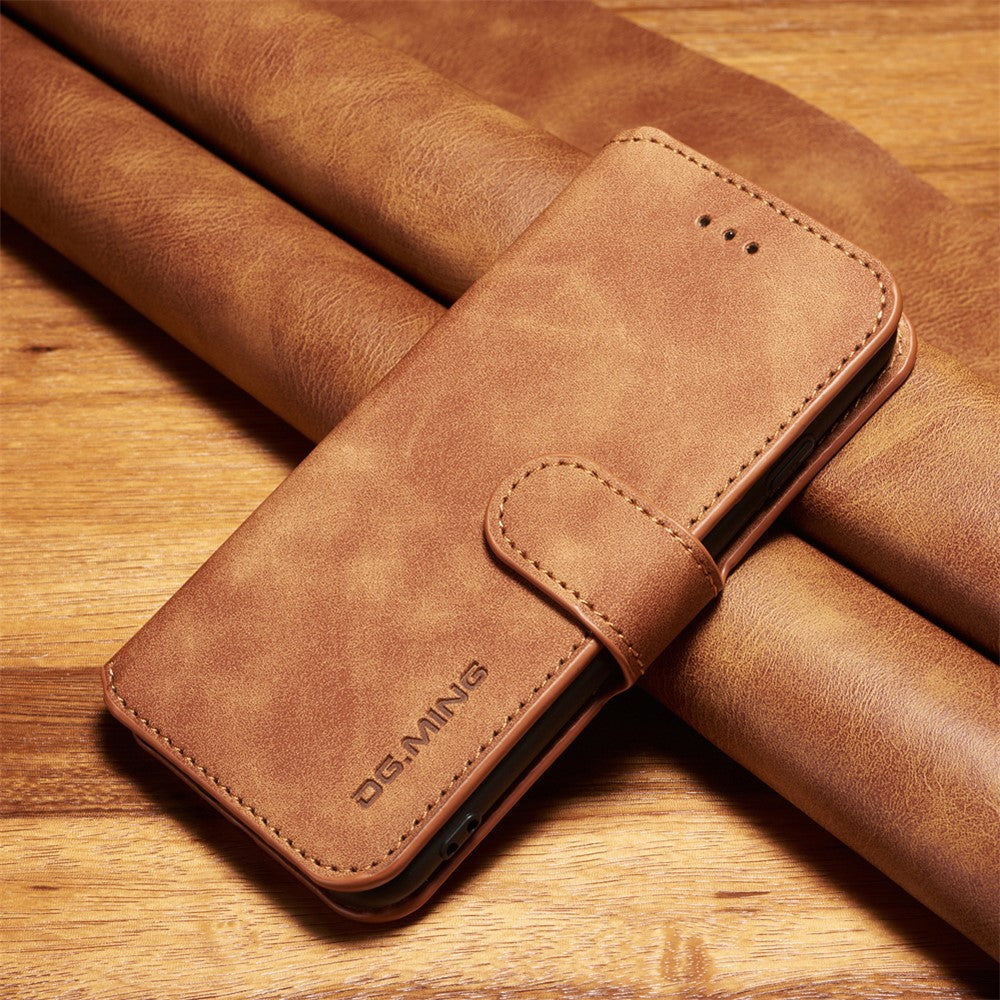 DG.MING Retro Style Wallet Cell Phone Cover for iPhone 7/8/SE (2022)/SE (2020) Leather Stand Case