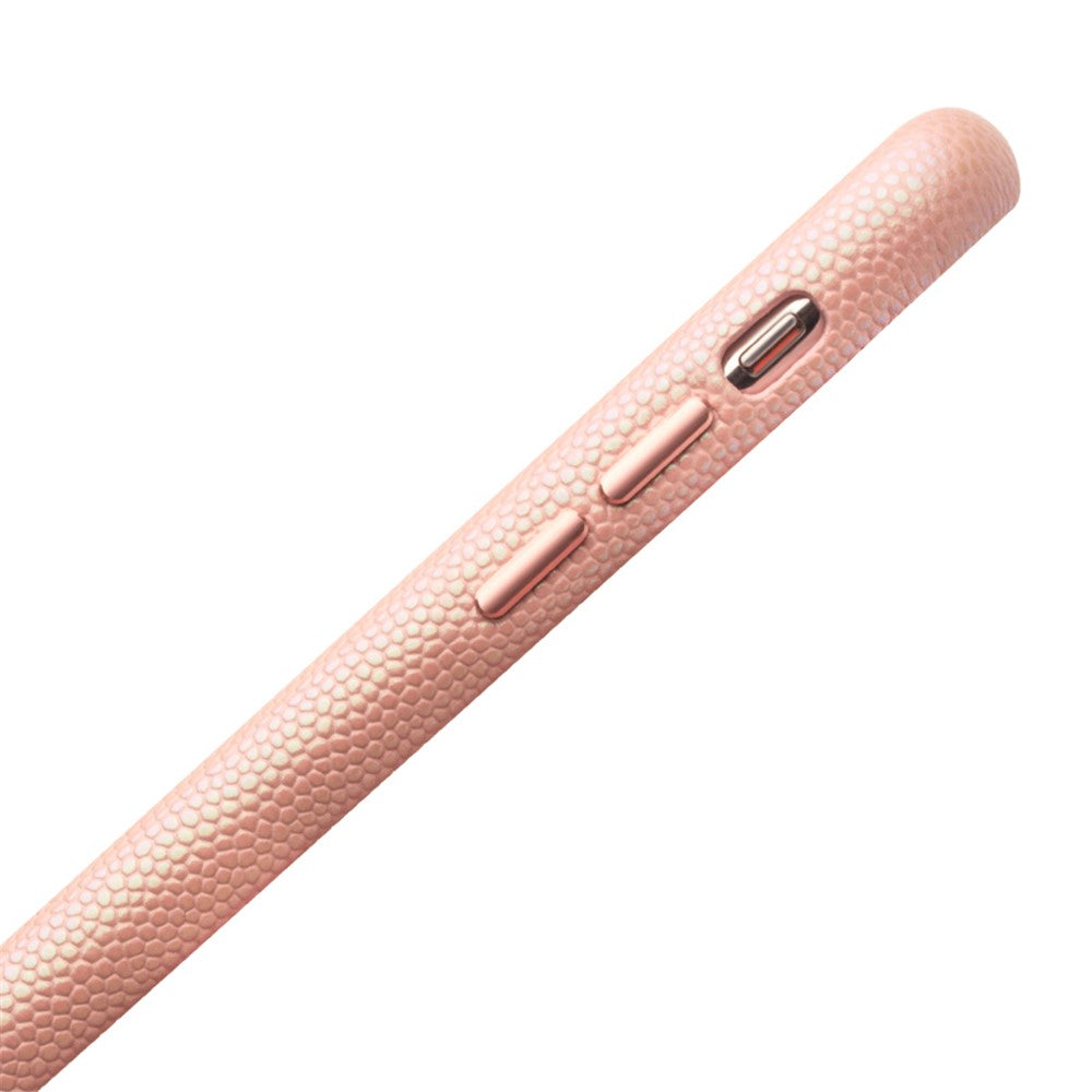 QIALINO Classic Litchi Texture Calf Skin Genuine Leather Coated PC Back Shell for iPhone XS Max 6.5 inch