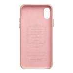QIALINO Classic Litchi Texture Calf Skin Genuine Leather Coated PC Back Shell for iPhone XS Max 6.5 inch