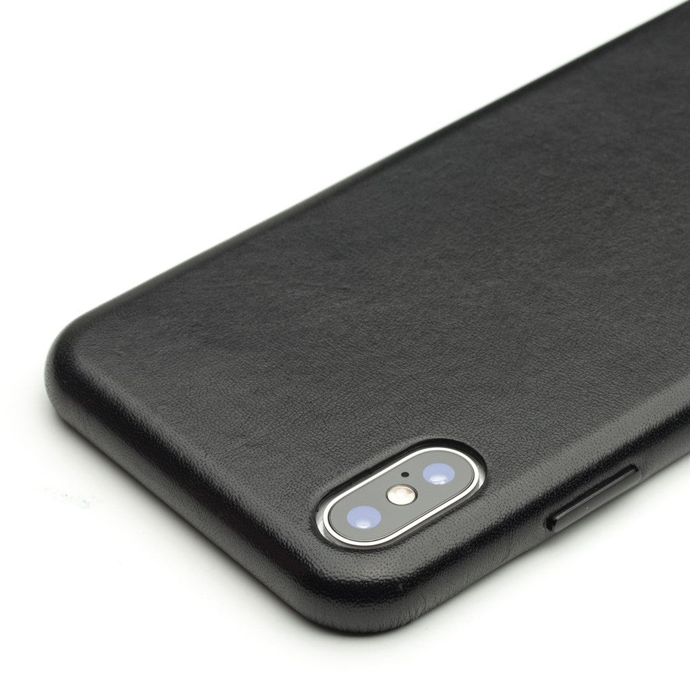 QIALINO til iPhone XS Max 6,5 tommer PC-hardcase beklædt med ægte læder