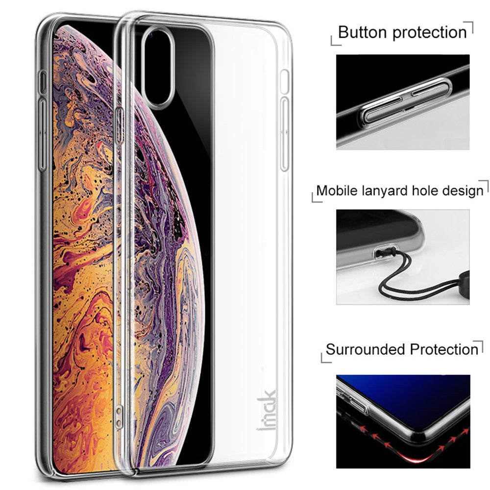 IMAK Crystal Case II Pro+ ridsefast PC-etui + beskyttelsesfilm til iPhone XS Max 6,5 tommer