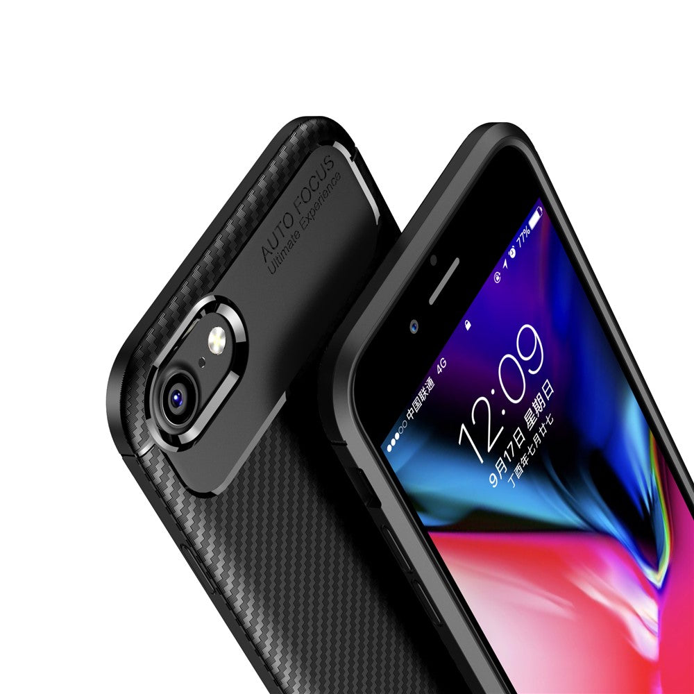 Beetle Series Carbon Fiber TPU Protection Cellphone Case for iPhone 7 / 8 / SE (2020) / SE (2022)