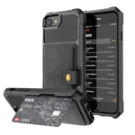 PU Leather Coated TPU Wallet Kickstand Casing with Built-in Magnetic Sheet for iPhone 8 / 7 / 6s / 6 / SE (2020) / SE (2022) 4.7 inch