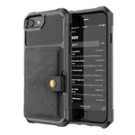 PU Leather Coated TPU Wallet Kickstand Casing with Built-in Magnetic Sheet for iPhone 8 / 7 / 6s / 6 / SE (2020) / SE (2022) 4.7 inch