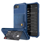 PU Leather Coated TPU Wallet Kickstand Casing with Built-in Magnetic Sheet for iPhone 8 / 7 / 6s / 6 / SE (2020) / SE (2022) 4.7 inch
