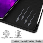 For iPad Pro 12.9 (2022) / (2021) / (2020) / (2018) PU Leather Stable Tri-fold Stand Stand Tablet Flip Case [with Pen Slot]