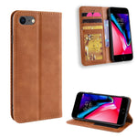 For iPhone 7/8/SE (2020)/SE (2022) Vintage Style PU Leather Wallet Shell Cover Case with Foldable Stand