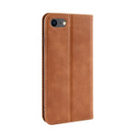 For iPhone 7/8/SE (2020)/SE (2022) Vintage Style PU Leather Wallet Shell Cover Case with Foldable Stand