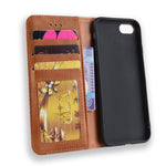 For iPhone 7/8/SE (2020)/SE (2022) Vintage Style PU Leather Wallet Shell Cover Case with Foldable Stand