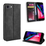 For iPhone 7/8/SE (2020)/SE (2022) Vintage Style PU Leather Wallet Shell Cover Case with Foldable Stand