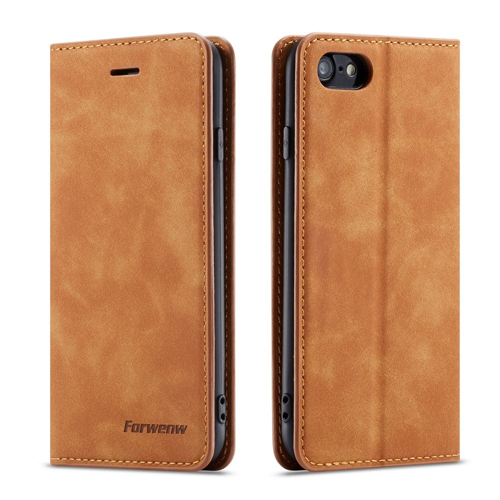 FORWENW Fantasy Series Silky Touch Leather Wallet Case for iPhone 7/8/SE (2020)/SE (2022)